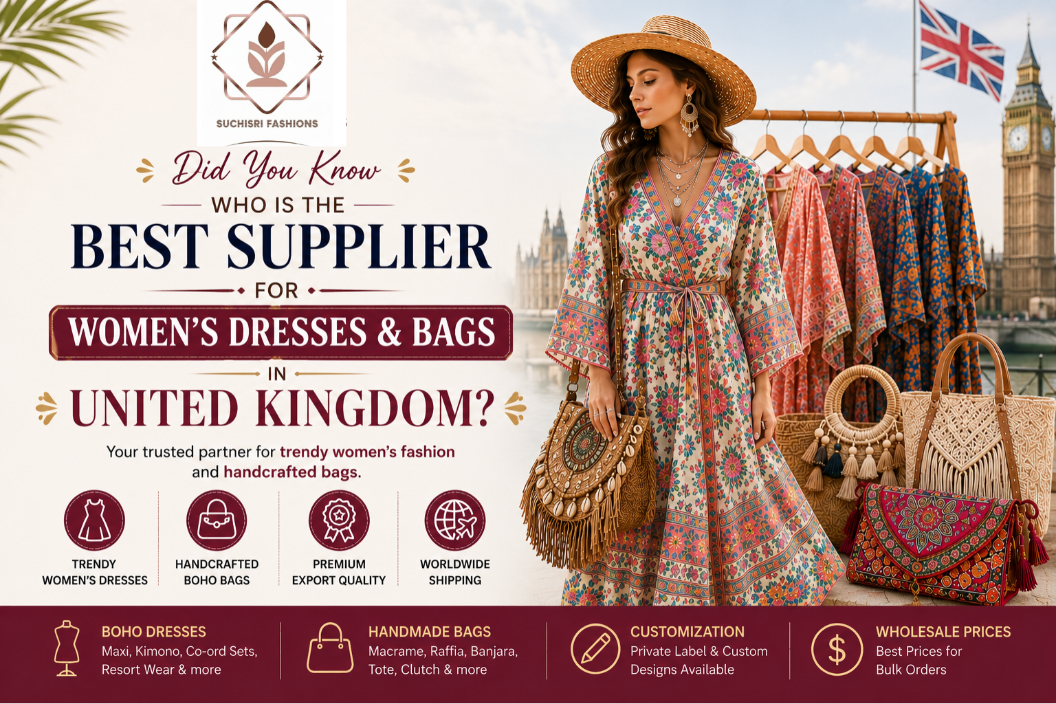 Best Women’s Wear and Bags Supplier in UK – Suchisri Fashions